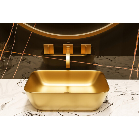 Раковина-чаша Abber Rechteck 46 см AC2200MMG, золото матовое - фото 6