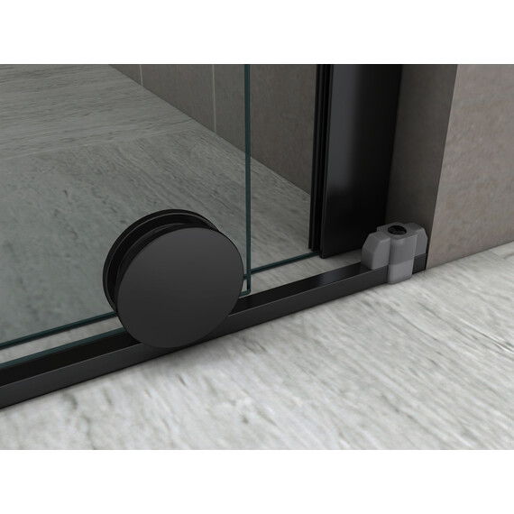 Душевая перегородка Abber Komfort 100 см AG09100B (стекло 8 мм) с кронштейном, чёрный/прозрачное - фото 4