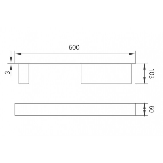Полка с полотенцедержателем Abber Nischen AN3011MB, цвет чёрный матовый - фото 4