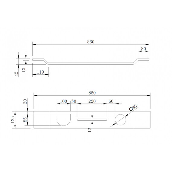 Полка для ванны Abber Stein AS1601, цвет белый матовый - фото 3