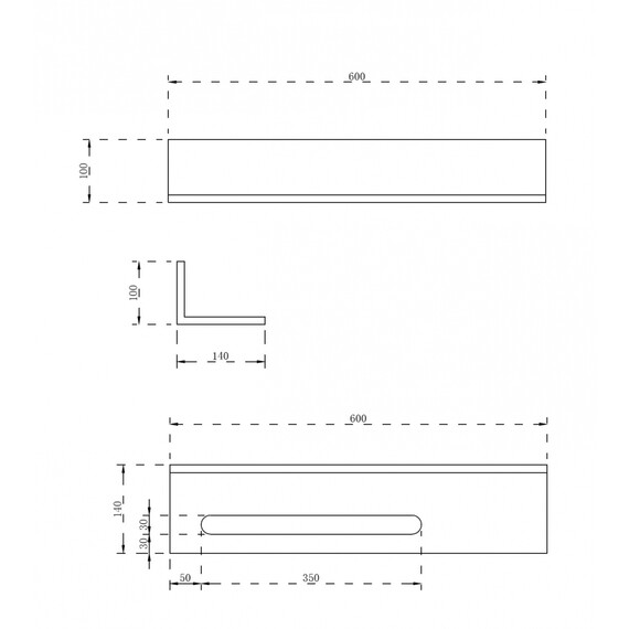 Полка с полотенцедержателем Abber Stein AS1655, цвет белый матовый - фото 2