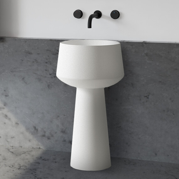 Раковина напольная Abber Stein 50 см AS2508-H, белый матовый - фото 