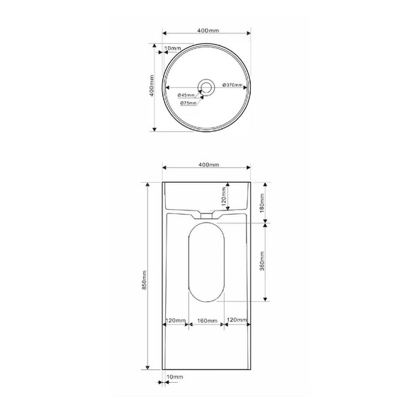 Раковина напольная Abber Stein 40 см AS2516-H, белый матовый - фото 10