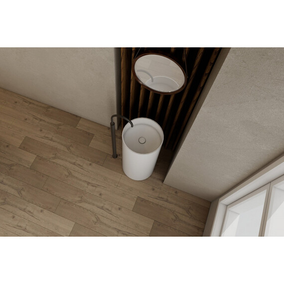 Раковина напольная Abber Stein 40 см AS2516-H, белый матовый - фото 4