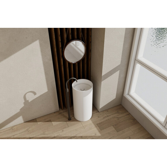 Раковина напольная Abber Stein 40 см AS2516, белый матовый - фото 2