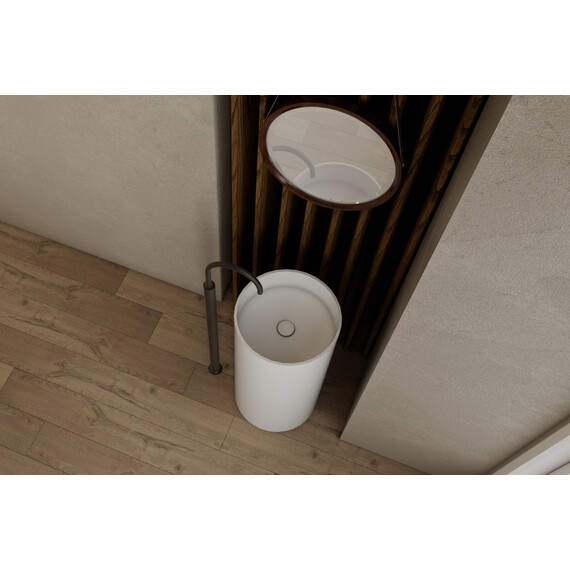 Раковина напольная Abber Stein 40 см AS2516, белый матовый - фото 3