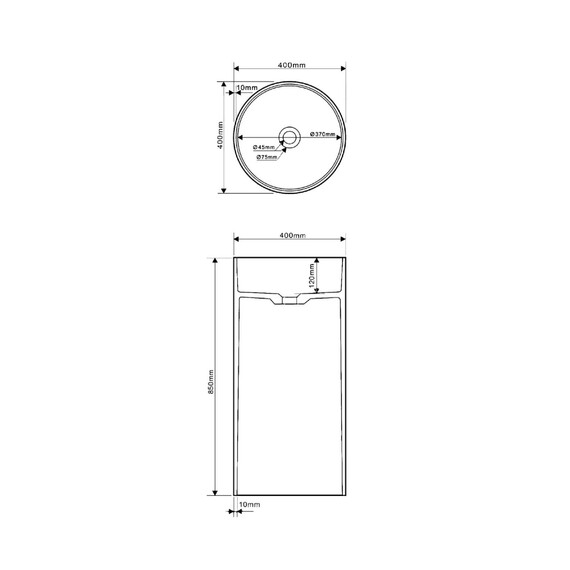 Раковина напольная Abber Stein 40 см AS2516, белый матовый - фото 9