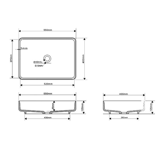 Раковина-чаша Abber Stein 55 см AS2629, белый матовый - фото 8
