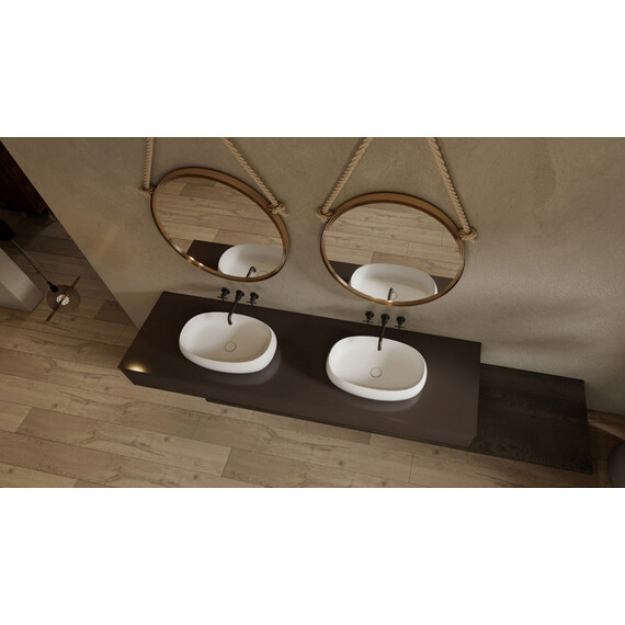 Раковина-чаша Abber Stein 58 см AS2632, белый матовый - фото 2