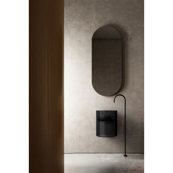 Раковина подвесная прозрачная Abber Kristall 42 см AT2704Onyx, чёрный - фото 2