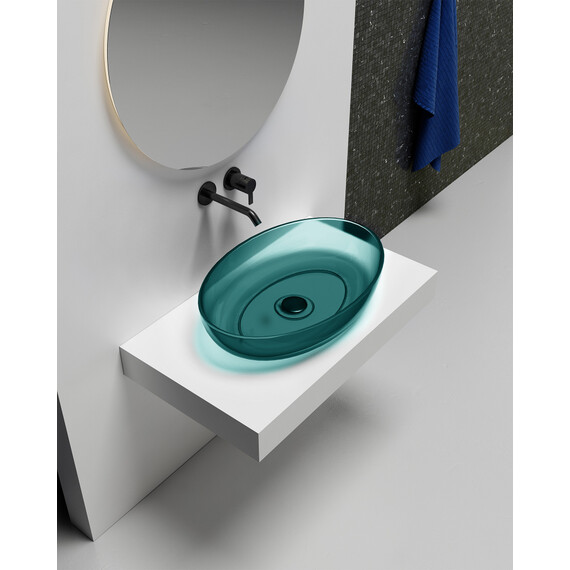 Раковина-чаша прозрачная Abber Kristall 60 см AT2801Aquamarin, бирюзовый - фото 2