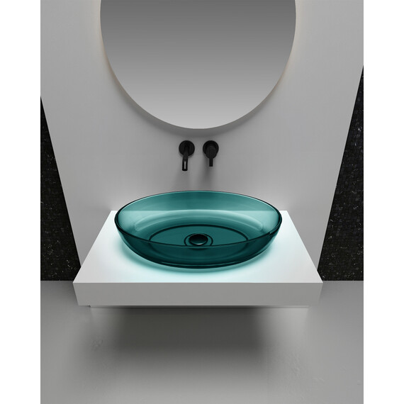 Раковина-чаша прозрачная Abber Kristall 60 см AT2801Aquamarin, бирюзовый - фото 3