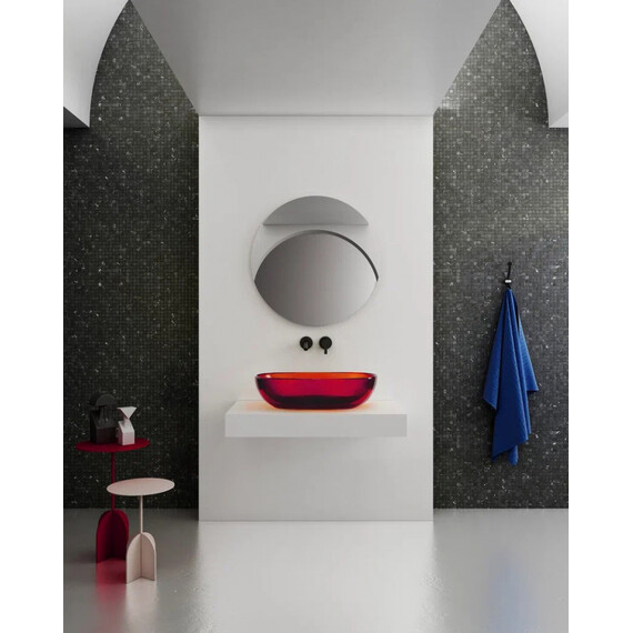 Раковина-чаша прозрачная Abber Kristall 60 см AT2805Rubin, красный - фото 4