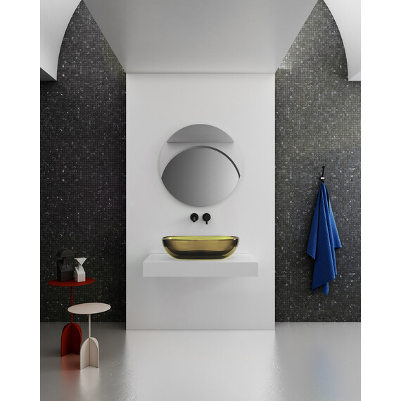 Раковина-чаша прозрачная Abber Kristall 60 см AT2805Vesuvian, оливковый - фото 4