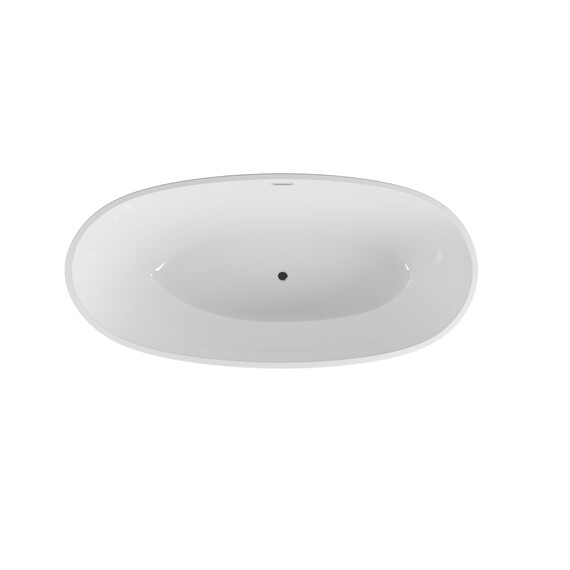 Ванна отдельностоящая Grossman Fly 170x75 см GR-1104MB, чёрный/белый матовый - фото 3