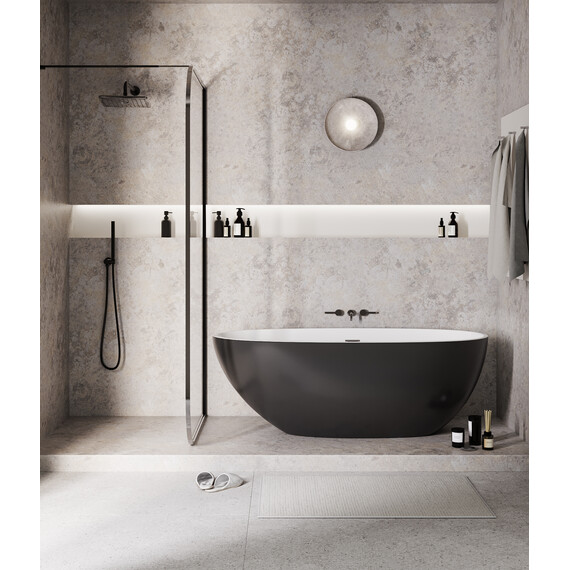 Ванна отдельностоящая Grossman Fly 170x75 см GR-1104MB, чёрный/белый матовый - фото 4