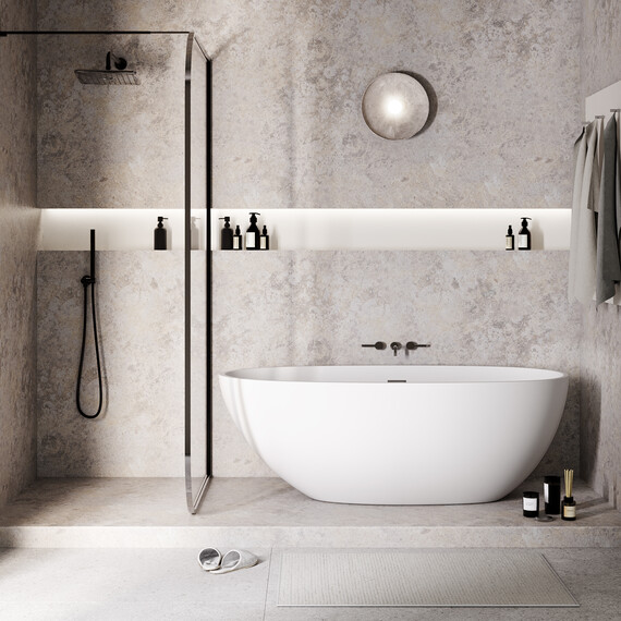 Ванна отдельностоящая Grossman Fly 170x75 см GR-1104M, белый матовый - фото 4