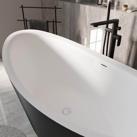Ванна отдельностоящая Grossman Galaxy 180x85 см GR-1402MB, черный матовый - фото 5
