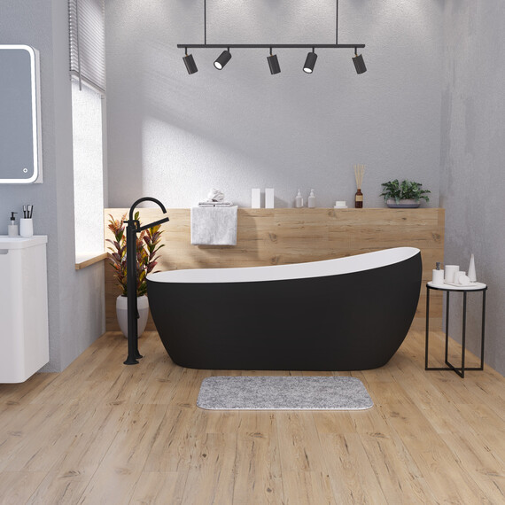 Ванна отдельностоящая Grossman Galaxy 170x75 см GR-1403MB, черный матовый - фото 2