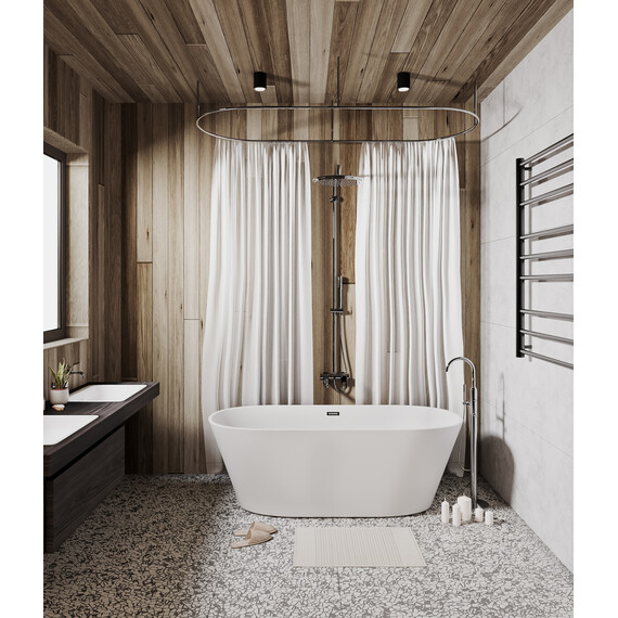 Ванна отдельностоящая Grossman Forta 170x75 см GR-1503M, белый матовый - фото 4