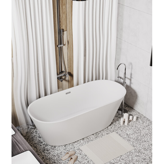 Ванна отдельностоящая Grossman Forta 170x75 см GR-1503M, белый матовый - фото 6