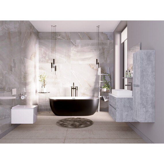 Ванна отдельностоящая Grossman Classic 160x80 см GR-2502MB, черный матовый - фото 4