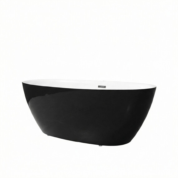 Ванна отдельностоящая Grossman Classic 170x87 см GR-2503MB, черный матовый - фото 2