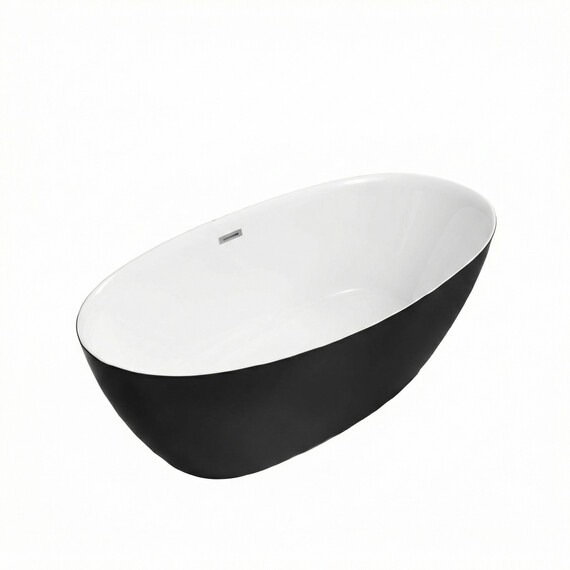 Ванна отдельностоящая Grossman Classic 150x78 см GR-2403MB, черный матовый - фото 3