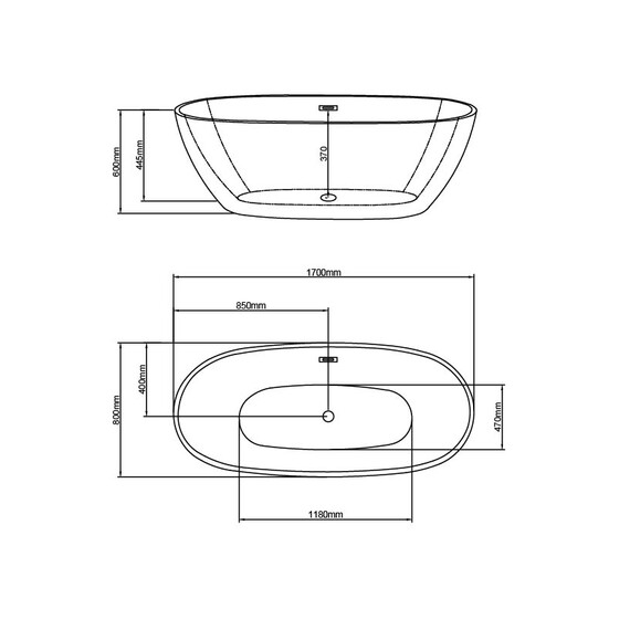 Ванна отдельностоящая Grossman Cristal 170x80 см GR-2504F - фото 4