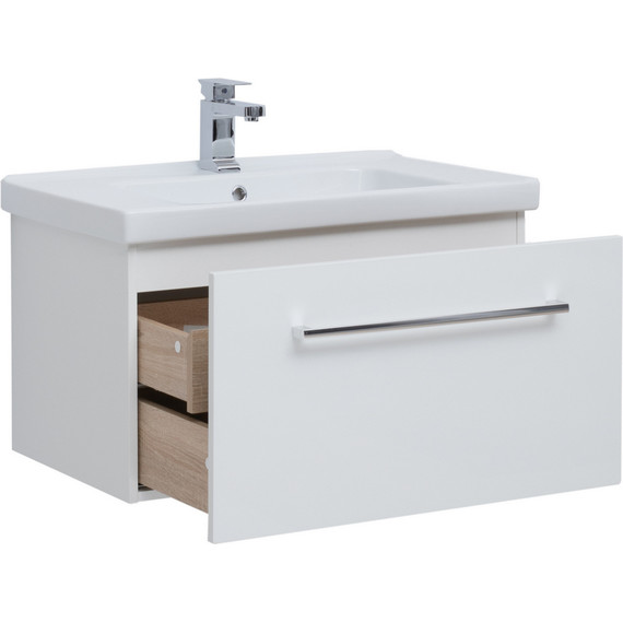 Тумба подвесная с раковиной Dreja Big Inn 80 см 77.0203W, белый - фото 5