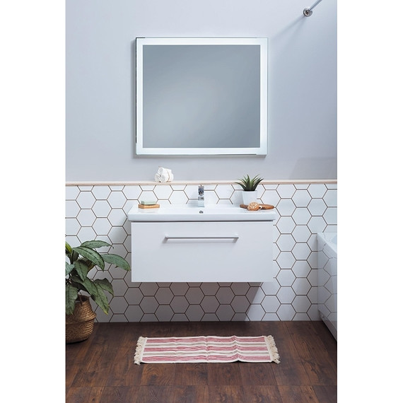 Тумба подвесная с раковиной Dreja Big Inn 100 см 77.0205W, белый - фото 3