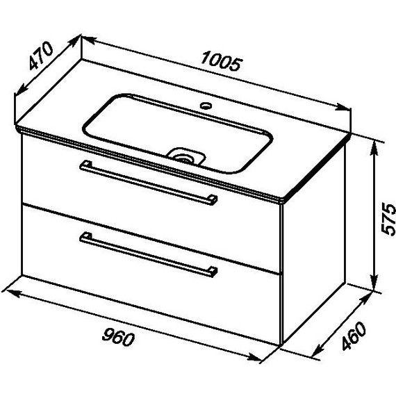 Тумба подвесная с раковиной Dreja Gio 100 см 77.0106D, дуб кантри - фото 2