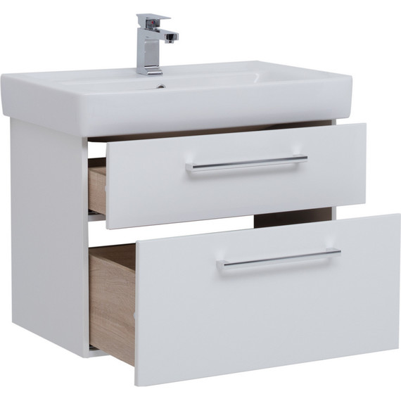 Тумба подвесная с раковиной Dreja Q Max 80 см 77.0007W, белый - фото 4