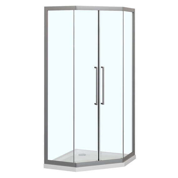 Душевое ограждение Azario OSAKA 90х90 см AZ-092K2-90-MGR-CL, графит матовый/прозрачное - фото 