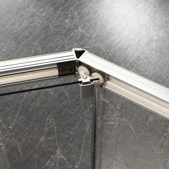 Душевое ограждение Azario OSAKA 90х90 см AZ-092K2-90-MGR-CL, графит матовый/прозрачное - фото 5