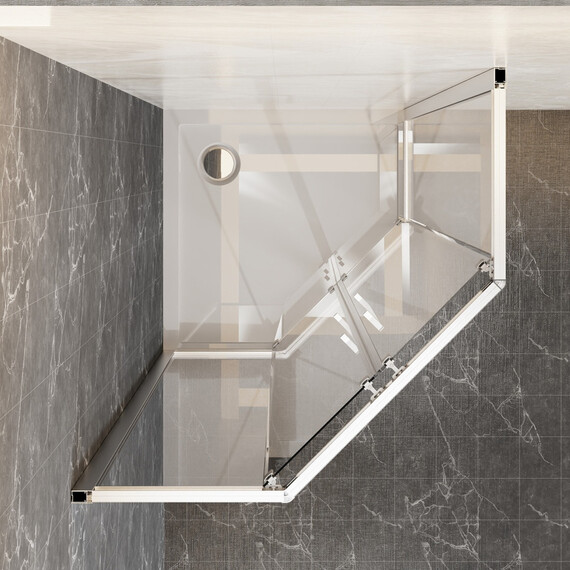 Душевое ограждение Azario OSAKA 90х90 см AZ-092K2-90-MGR-CL, графит матовый/прозрачное - фото 7