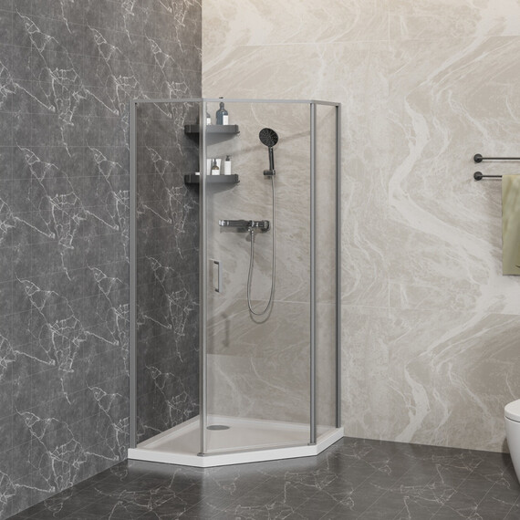 Душевое ограждение Azario SAKURA 100х100 см AZ-21C-100-MGR-CL, графит матовый/прозрачное - фото 8