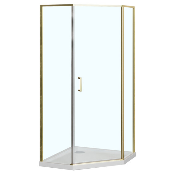 Душевое ограждение Azario SAKURA 90х90 см AZ-21C-90-BGL-CL, золото брашированное/прозрачное - фото 2