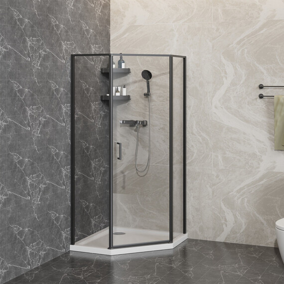 Душевое ограждение Azario SAKURA 90х90 см AZ-21C-90-MB-CL, чёрный матовый/прозрачное - фото 3