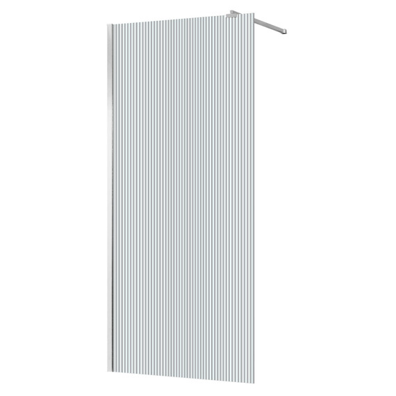 Душевая перегородка Azario Walk-in 90 см AZ-251-90-CH-CRF (стекло 8 мм) с кронштейном в комплекте, хром/рифленое - фото 