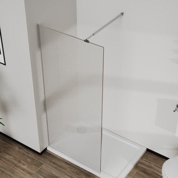 Душевая перегородка Azario Walk-in 100 см AZ-271-100-BGL-CRF (стекло 8 мм) золото брашированное/рифленое - фото 6