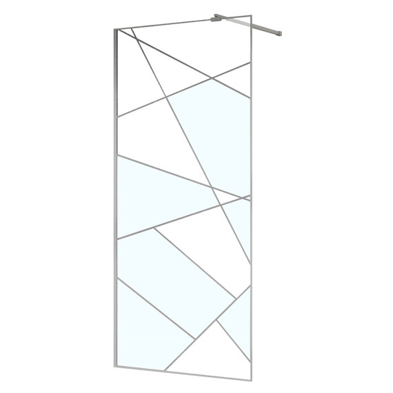 Душевая перегородка Azario Walk-in 110 см AZ-271-110-CH-CGP (стекло 8 мм) хром/узор - фото 