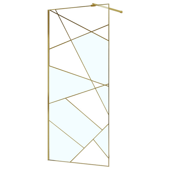 Душевая перегородка Azario Walk-in 120 см AZ-271-120-BGL-CGP (стекло 8 мм) золото брашированное/узор - фото 