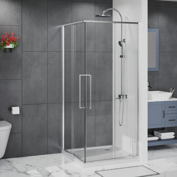 Душевое ограждение Azario SHANGHAI 90x90 см AZ-R43-90-CH-CL, хром/прозрачное - фото 4