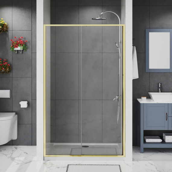 Душевая дверь Azario SHANGHAI 120 см AZ-Y43-120-BGL-CL, золото брашированное/прозрачное - фото 6