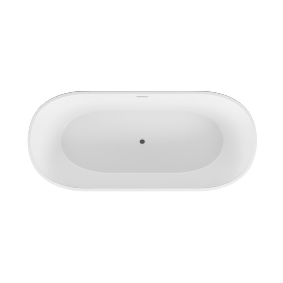 Ванна отдельностоящая Grossman Forta 170x75 см GR-1503MB, чёрный/белый матовый - фото 6