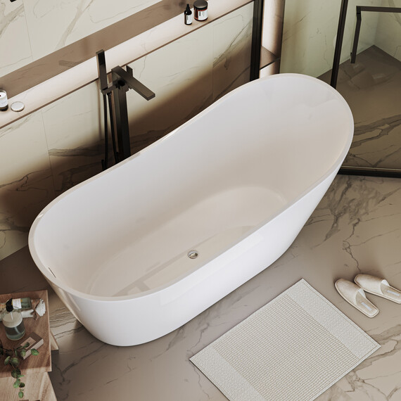 Ванна отдельностоящая Grossman Galaxy 170x75 см GR-2102M, белый матовый - фото 4