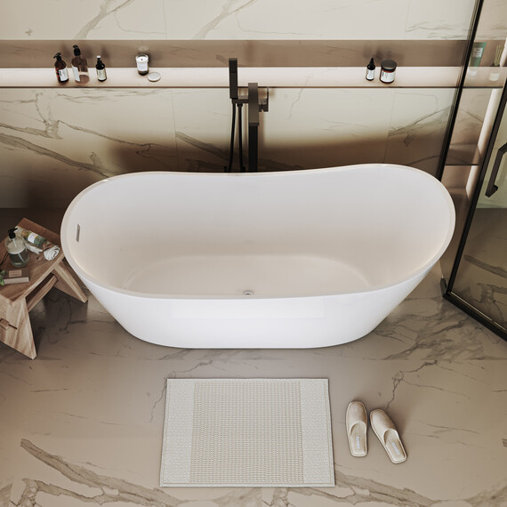 Ванна отдельностоящая Grossman Galaxy 170x75 см GR-2102M, белый матовый - фото 5