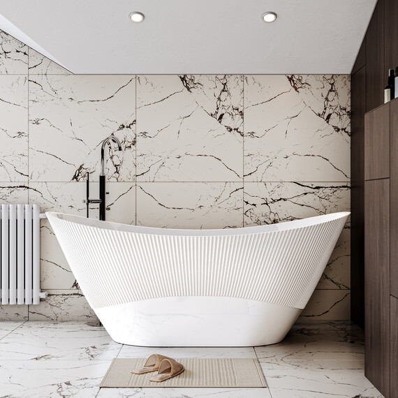 Ванна отдельностоящая Grossman Galaxy 170x75 см GR-2104M, белый матовый - фото 3