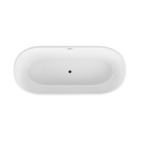 Ванна отдельностоящая Grossman Forta 172x77 см GR-27021MB, чёрный/белый матовый - фото 3